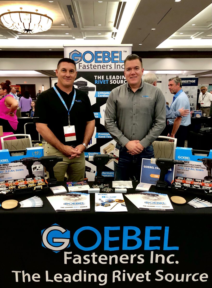 GoebelFasteners's tweet photo. Its time to kick off the 40th #FSTNR Week Tabletop Show by @MWFA_News! We are excited to see everyone and demo our new 18V cordless tools along with some new fastener products; make sure to stop by Table #138 today to check them out!

#GOGoebel #MWFA #FSTNRWeek #fastenerindustry https://t.co/yRYo7GohHc