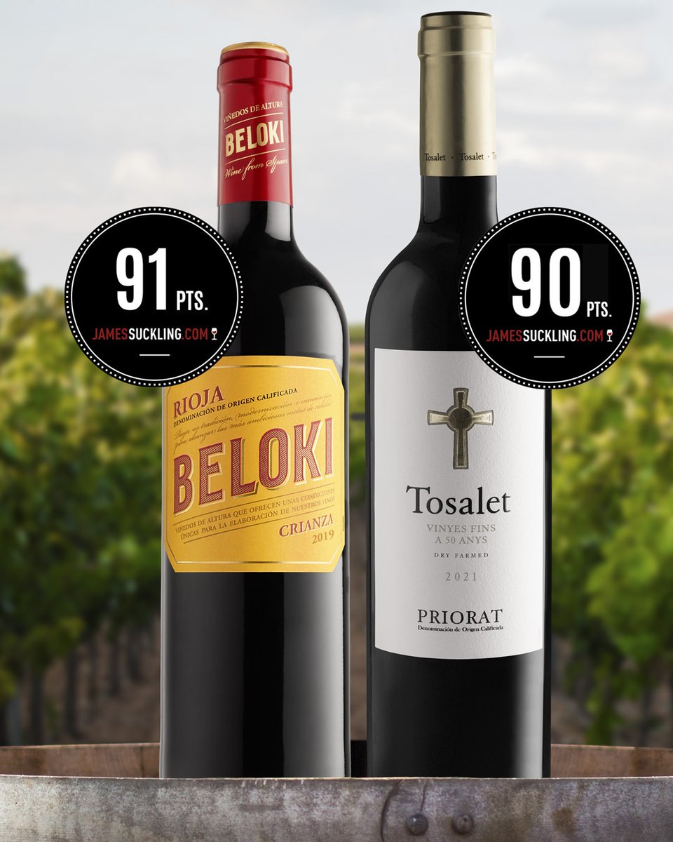 New ratings from <a href="/james/">james</a>.suckling 🍷🙌❤️
9️⃣1️⃣pts for BELOKI Crianza 2019
9️⃣0️⃣pts for Tosalet Vinyes fins a 50 anys
and we are going to celebrate it! 🎉