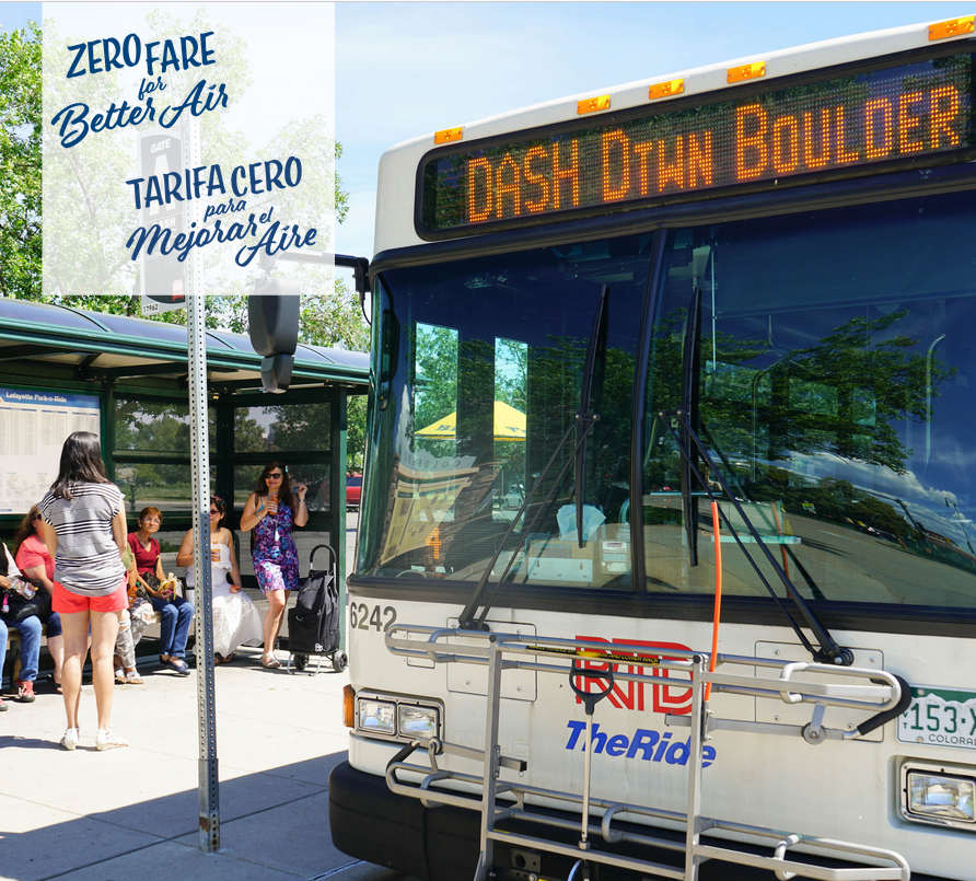 bouldercounty's tweet photo. All @RTD routes are free to ride in August as part of Zero Fare for Better Air. If you’re not sure where to get started with public transit, check out the Transit App to plan your trip: https://t.co/k9ezykwoKu Check out this short video to learn more: https://t.co/78l4qPhvQt https://t.co/BIKaGXrVp6