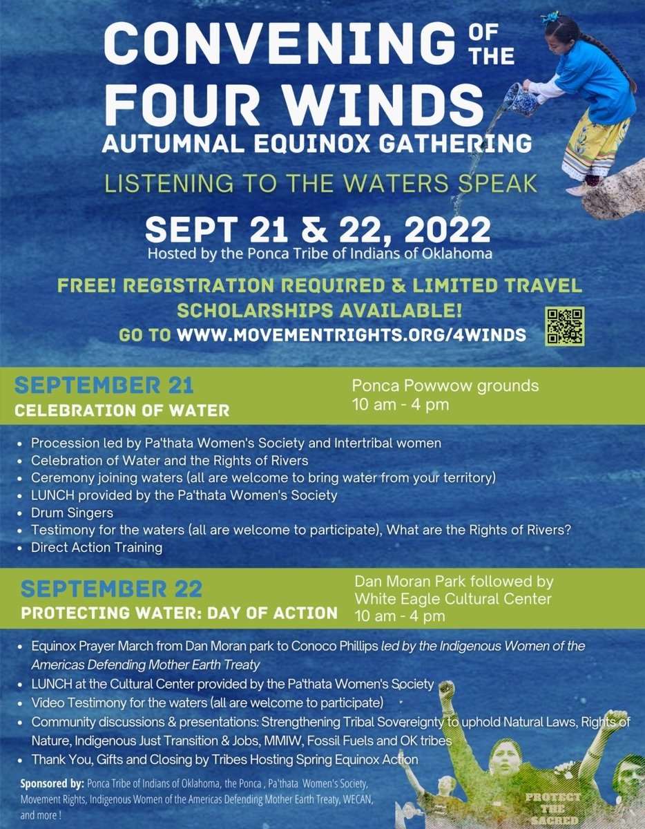 PennieOpal's tweet photo. Calling all Indigenous #WaterProtectors especially in Oklahoma! The Ponca Tribe invites local and regional tribal communities working on Rights of Water, climate justice & more to register here:. https://t.co/P0f8NmKkmY
#WaterIsLife #RightsOfWater #IndigenousWomenRising https://t.co/rQNBOswiZb
