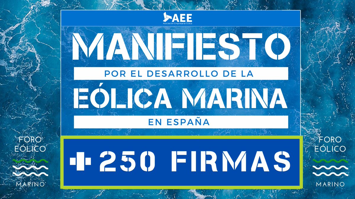 🌊El Foro Eólico Marino publicó el ‘Manifiesto por el desarrollo de la eólica marina en España’. Más de 250 representantes de diferentes compañías y organizaciones civiles, entre ellas la Asociación Empresarial Eólica (AEE), apoyan esta iniciativa.
🔗: bit.ly/3CtZNPG