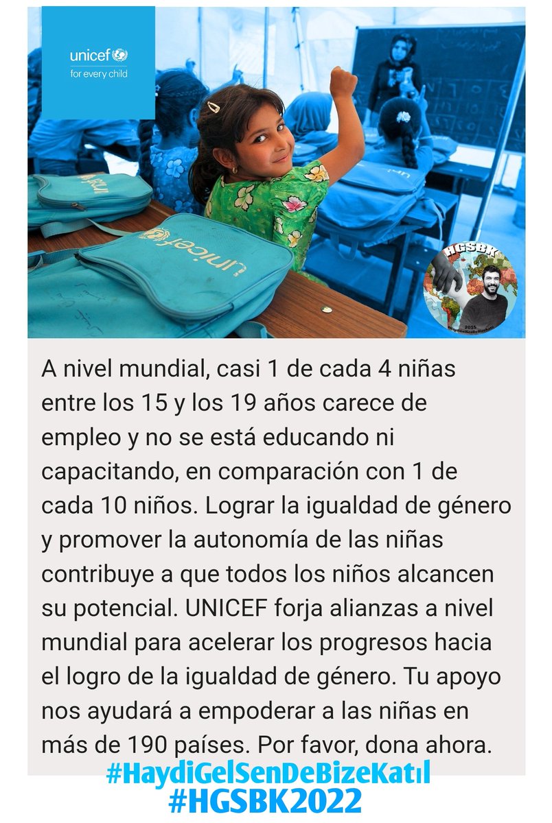 enginistmht's tweet photo. 《¡Si las niñas se vuelven más fuertes, podrán cambiar el mundo!》

Con motivo del proyecto #HaydiGelSenDeBizeKatıl, apoyemos la campaña de cumpleaños 2022 del programa global de igualdad de género. #EnginAkyürek de @UNICEF ↘️
https://t.co/dAplErI51d

#unicefTürkiye #HGSDBK https://t.co/wpq1SXvv1B