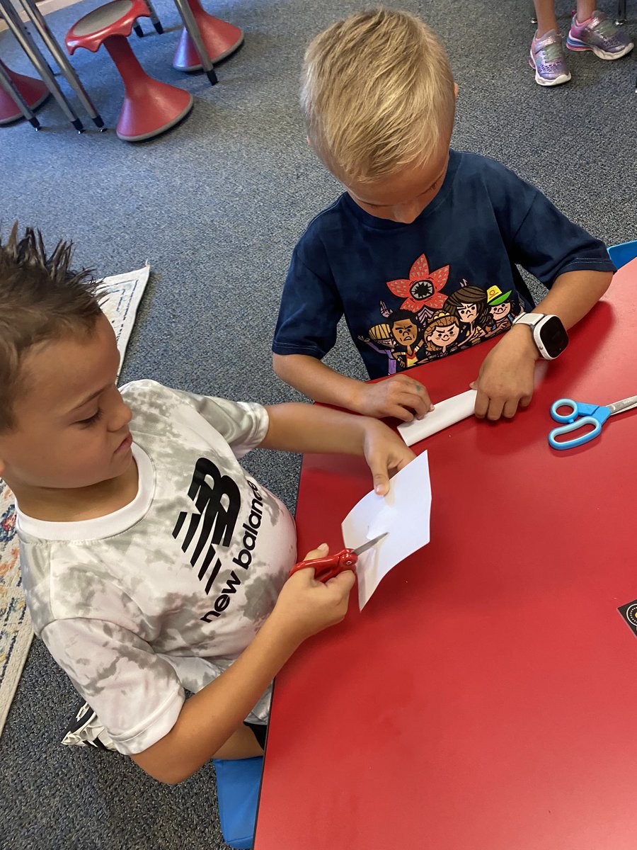 Index card challenge- fit your whole body through an index card with only using scissors! Today we learned the importance of teamwork, persevering, being flexible and having a positive attitude! Accomplishing hard things is the best feeling 🎉 <a href="/CUYHTS/">Cuyahoga Heights Schools</a>