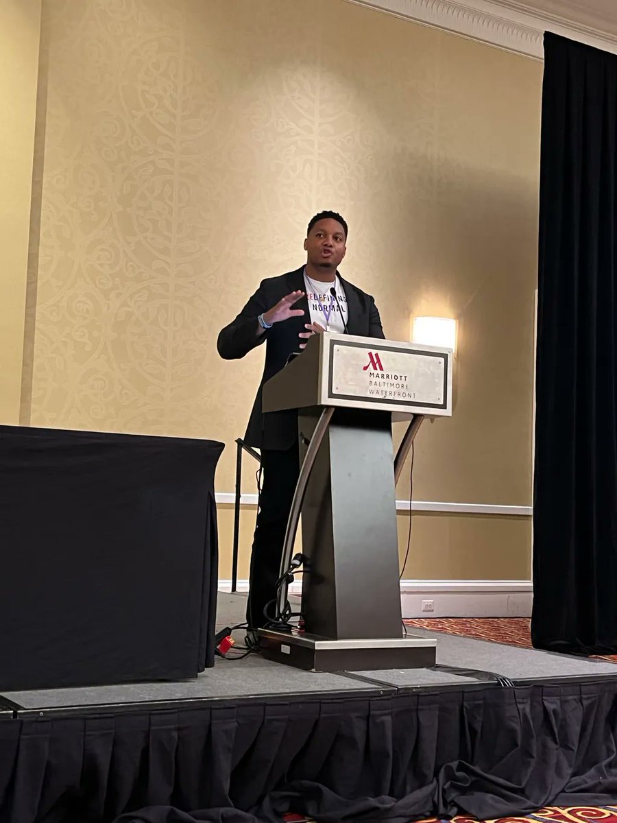 NACCchildlaw's tweet photo. Author, leader, entrepreneur, lived experience expert (and member of team NACC!) Justin Black addresses the #NACC2022 annual luncheon and reminds us to be the puzzle piece in the lives of youth! #RedefiningNormal https://t.co/3ydSAcy75d