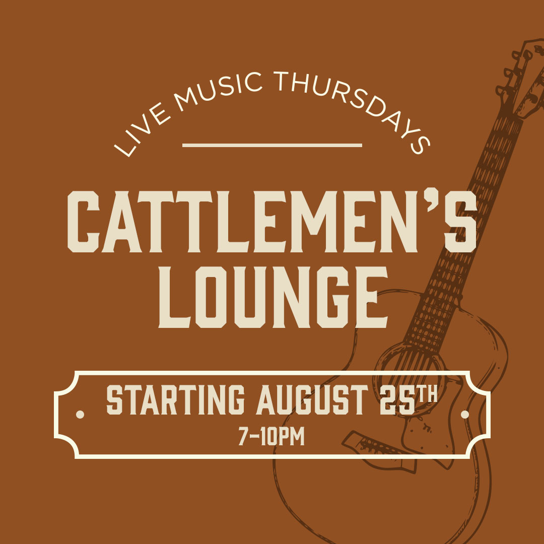Cattlemen's Lounge is kicking off Live Music Thursdays starting this week! Join us for cocktails, bar bites, and live music by local musicians from 7-10pm. 🍻🎸 Let's celebrate the weekend a little early, see you this Thursday! 🤠