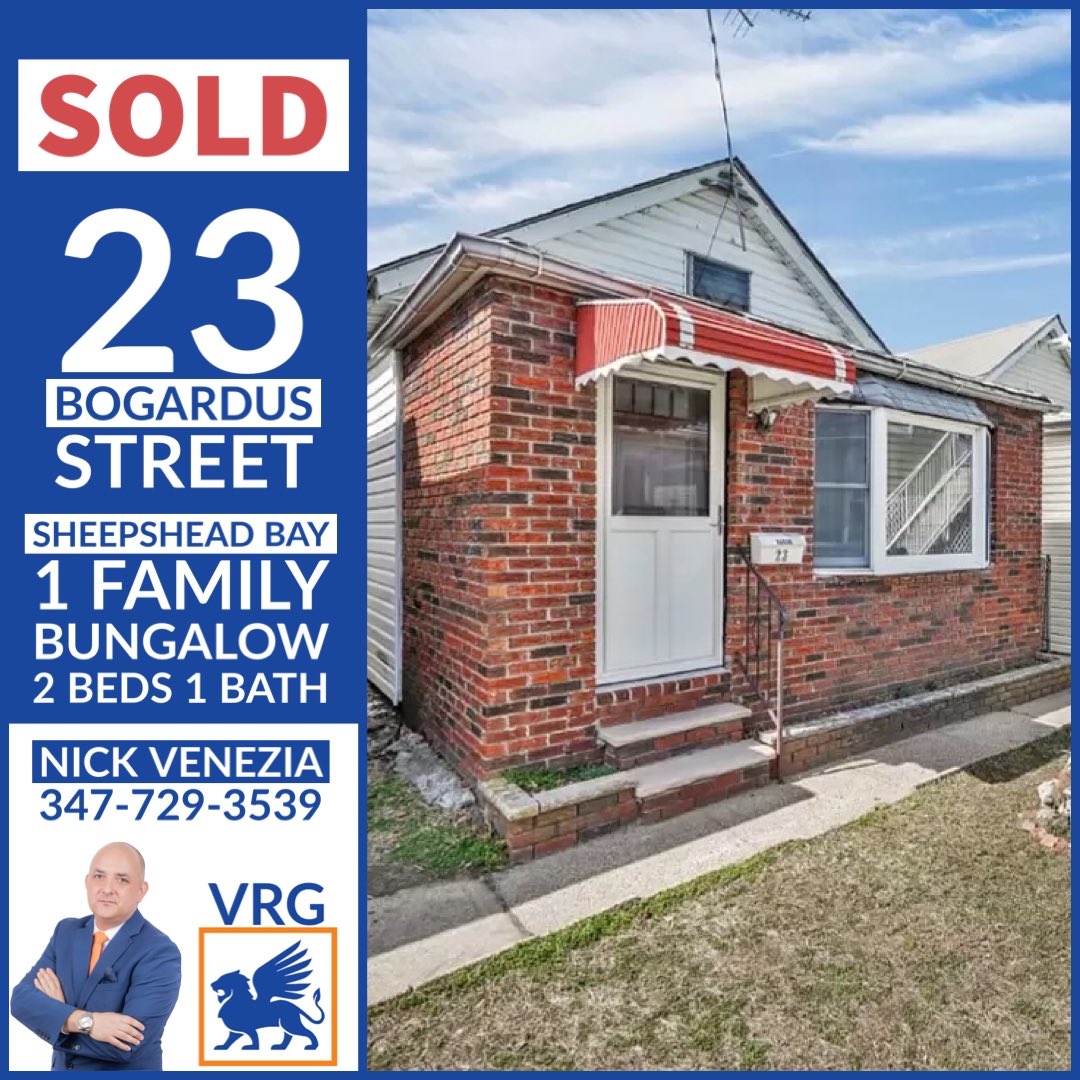 NCVrealty's tweet photo. SOLD in #sheepsheadbay #brooklyn #allcash deal🔥hot ultra rare 1 family bungalow with 2 beds 1 baths. Prime location close to everything. Contact 347-729-3539 if you thinking of selling now is the time! #veneziarealtygroup #vrgllc #free #market #analysis #cma #brooklyn https://t.co/iibldKYyBX