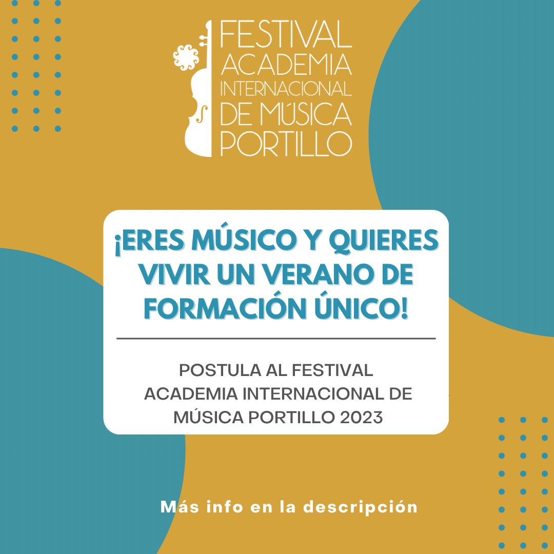 Entra a nuestra web (link en la bio⬆️), revisa los requisitos y postula. 
Tienes plazo hasta el 🗓 1 de septiembre. #PortilloFestival  #musica #orquesta