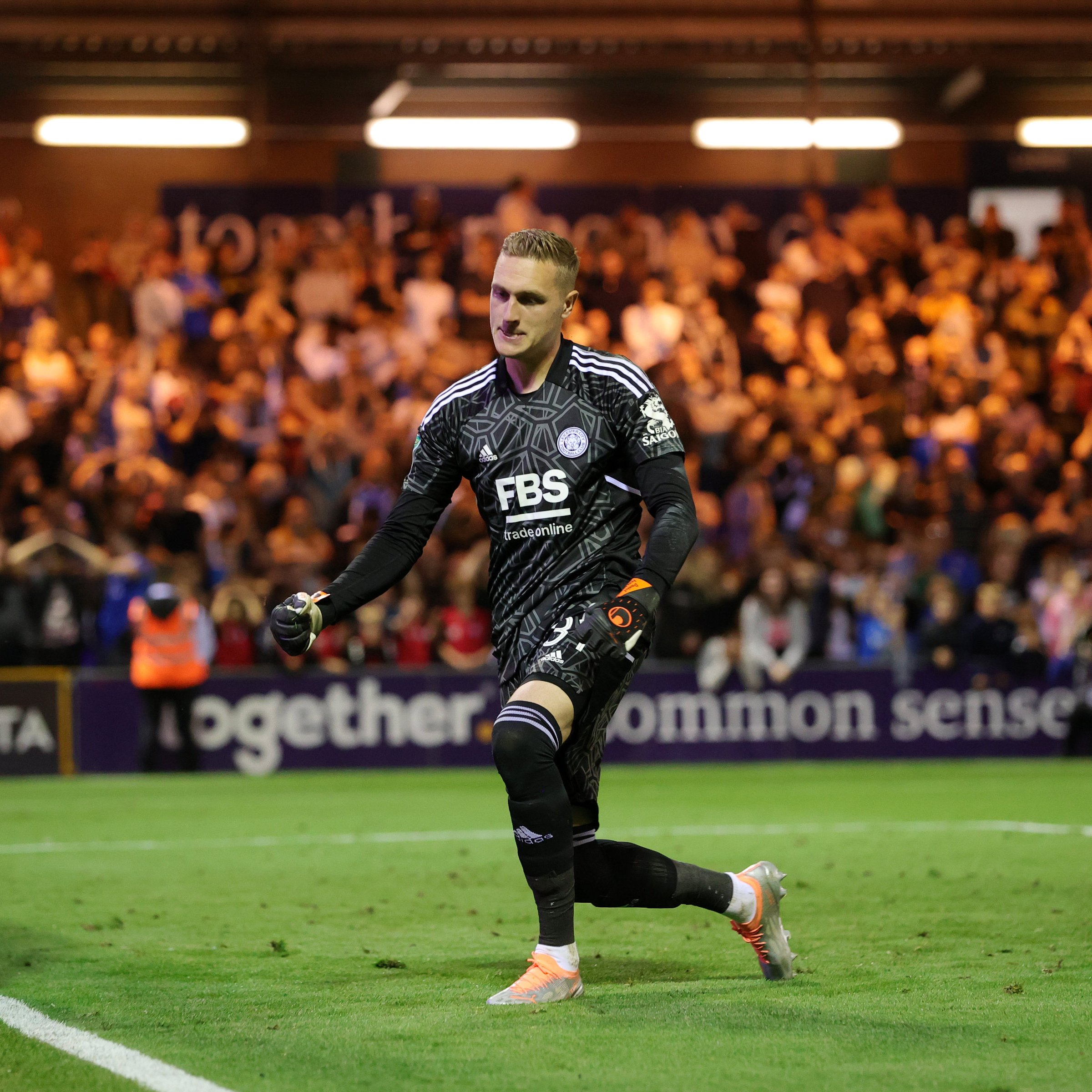 Daniel Iverson after saving a penalty at Stockport. 