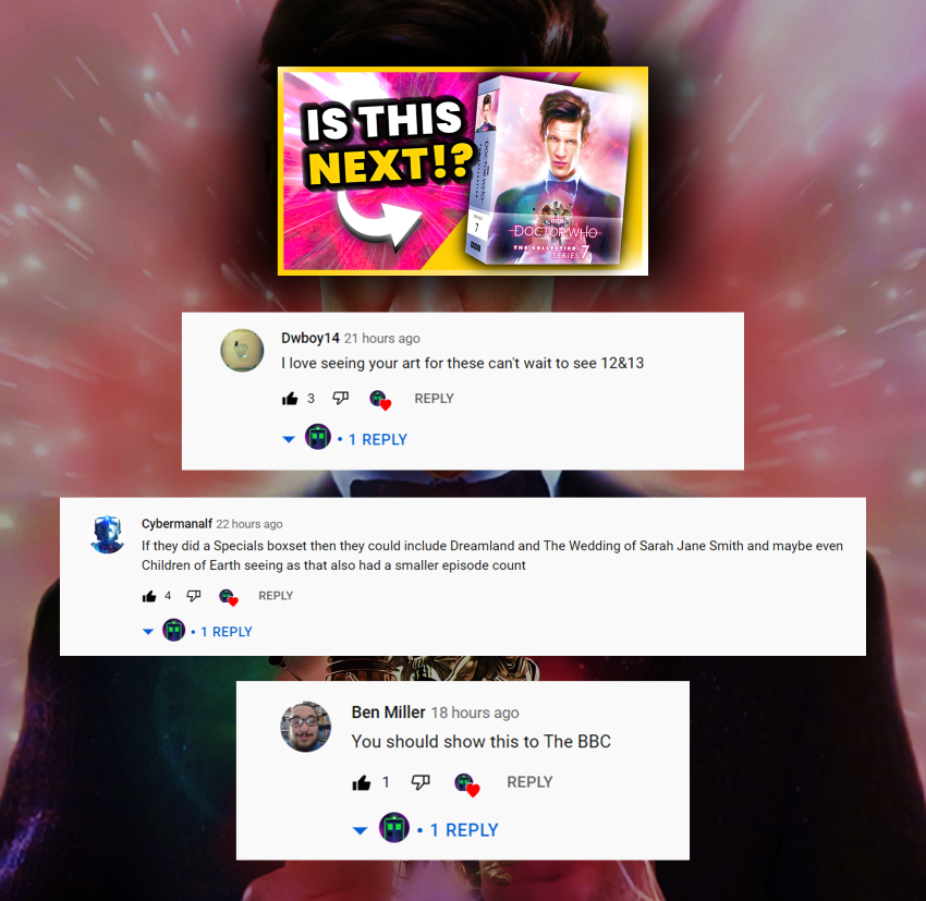 DWAdventuresYT's tweet photo. Seems like #DoctorWho Collection Boxsets for the revival is a pretty popular idea!!!๐#CommunityComments https://t.co/d7EnMAPE7q
