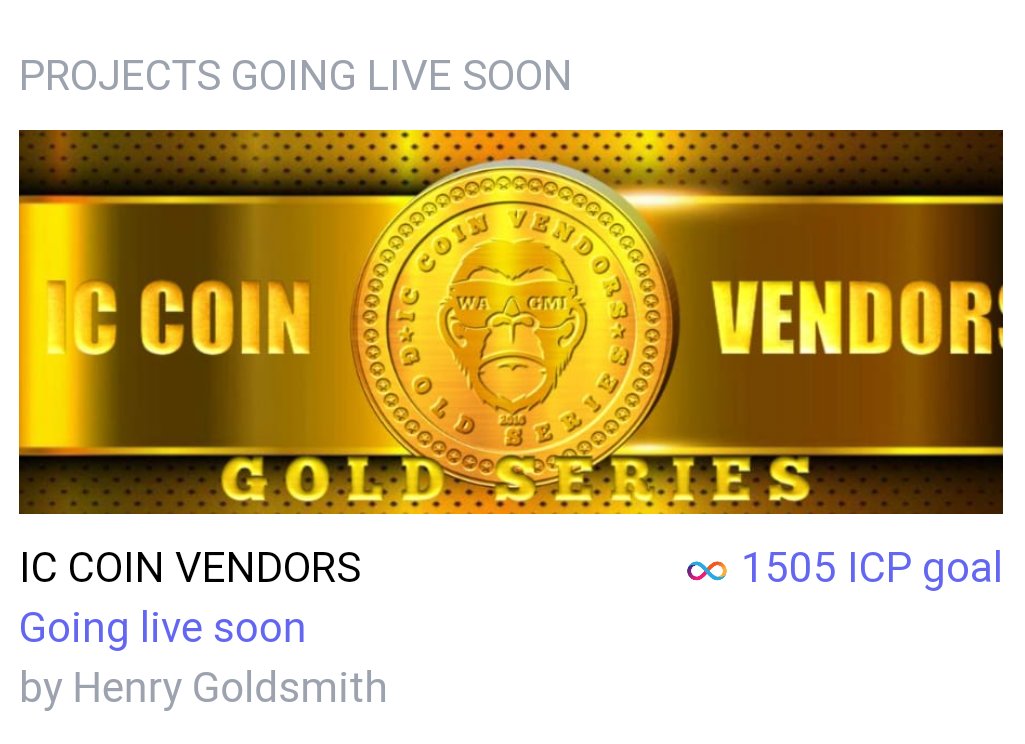 ic_coin's tweet photo. 🥳🥳🥳 We are going live on @crowdfundnft 🥳🥳🥳 on 29th https://t.co/KRiPfxhwmh

🚀 Ready to get Gold Series 💖

☑️ Like &amp; RT,  tag some of your friends , 10 WL spots randomly picked. 

#ICP #DFINITY #crowdfunding https://t.co/hWcFTCyHEz