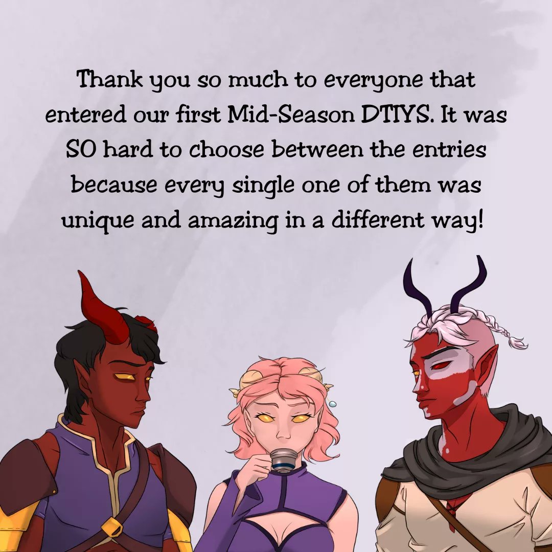 DevilishComics's tweet photo. 👑👑DTIYS WINNERS👑👑

🥇 @AerowKnight 🥇
🥈 @feathermage1 🥈

🏆Honorable Mentions: 🏆
@ChicoDeMerfolk
saurkraut_ (insta)
https://t.co/nmkr7cK3oE (insta)

All participants will be contacted this week about where to have your Roysa stickers sent. 🤗 https://t.co/UdkxC4bRNv