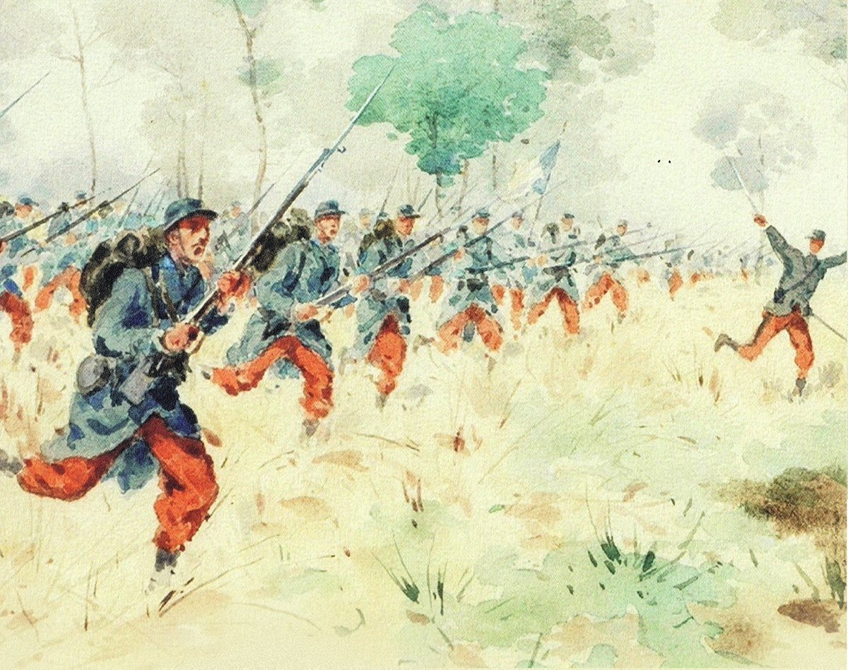 23 de agosto de 1914, en Francia finalizan la denominada 'batalla de las fronteras' 💥 Los franco-británicos son derrotados en sendos enfrentamientos encajando numerosas bajas (27.000 muertos 💀). Los alemanes atraviesan la frontera con intención de llegar a París 🗼.