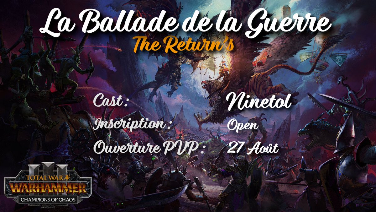 A peine l'immortal Empire arrivé que les tournois PVP débutes ! toutes les infos sur leur Discord !
discord.gg/XfgRN7Kz
