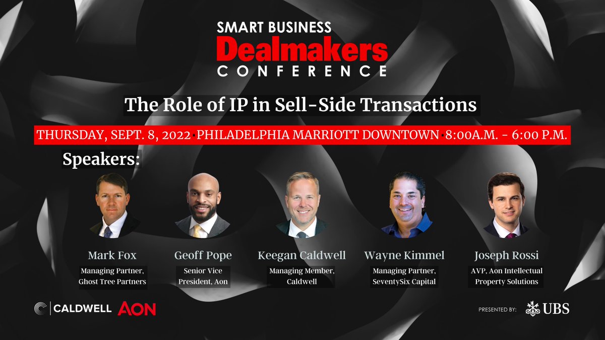 CALDWELL (@caldwelllaw) on Twitter photo As dealmaking continues at a record pace, how long can sellers cash in on unprecedented levels of liquidity?
Join the <a href="/SBDealmakers/">Smart Business Dealmakers</a> conference on The Role of IP in Sell-Side Transactions to learn more.
Register here: hubs.ly/Q01kLpyC0
#conference #sellside #liqudity As dealmaking continues at a record pace, how long can sellers cash in on unprecedented levels of liquidity?
Join the <a href="/SBDealmakers/">Smart Business Dealmakers</a> conference on The Role of IP in Sell-Side Transactions to learn more.
Register here: hubs.ly/Q01kLpyC0
#conference #sellside #liqudity