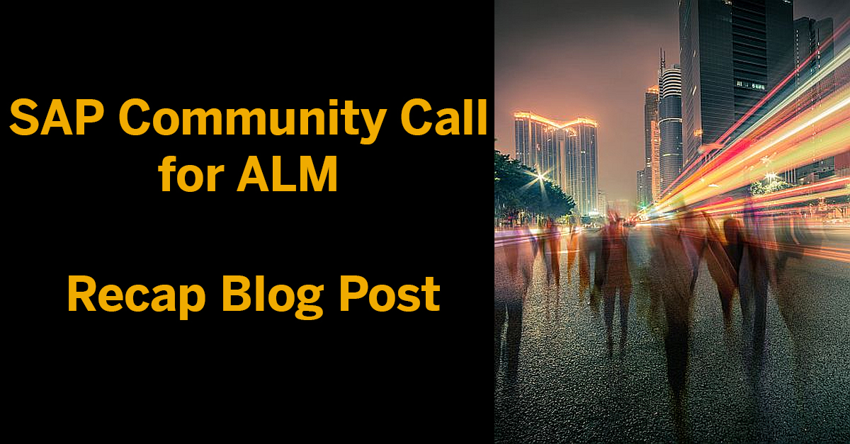 Did you miss the SAP Community Call for ALM on August 17? No worries! Find out about all covered topics in my latest blog: blogs.sap.com/2022/08/23/rec… #sap #solman #cloudalm #focusedrun #alm