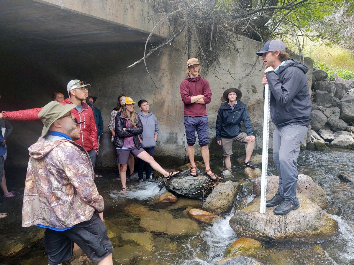 WrightWater's tweet photo. Scott Schreiber provided an in-the-field presentation on WWE’s Canyon Creek Culvert Fish Passage Retrofit project for Professor Steven Fassnacht’s watershed science students from Colorado State University (CSU). 
#fishpassage #streamrestoration #CSU https://t.co/6DmpgZZh2c