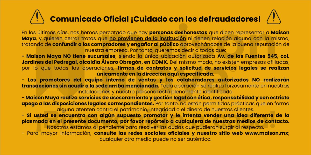 RematesMaison's tweet photo. ¡Mucho ojo! ¡Cuidado con los estafadores! https://t.co/DeCAzSyLrS