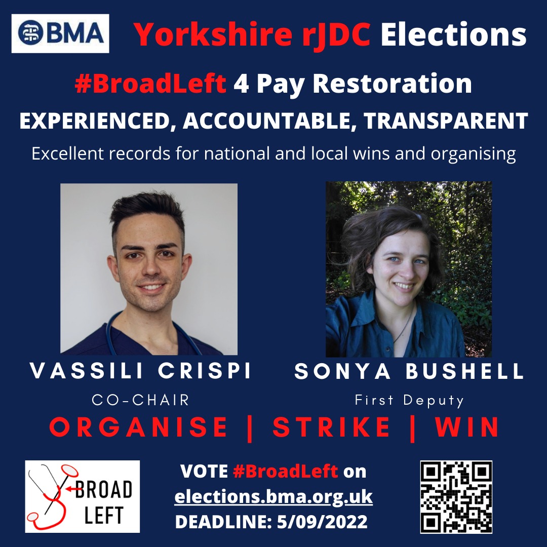 sonyaheatherb's tweet photo. I joined York LNC as I knew we NEEDED better working conditions for doctors. Now I'm standing for Yorkshire JDC to get full PAY-RESTORATION, a stronger trade union, TRANSPARENCY and better LOCAL REPRESENTATION. Building change not my CV. Please vote for me and #VoteBroadLeft https://t.co/Omk9SgRoe4