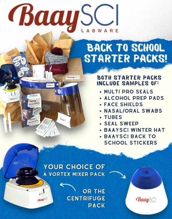 baaysci's tweet photo. The BaaySCI Labware Back to School Pack is a special offer that your lab needs right now! Choose From A Vortex Mixer Pack Or A Centrifuge Starter Pack! Tell us what you prefer! 
https://t.co/t1vkEOl1pj https://t.co/70Io8Bf3Jl