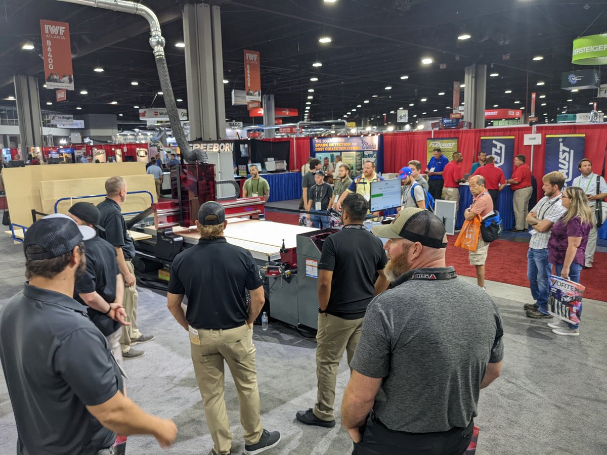 thermwood's tweet photo. Busy start to Day 1 of @IWFAtlanta 2022 in the #Thermwood booth! Crowds around the #CutReady #CutCenter, the heavy-duty Model 45 and the all-new AutoProcessor 43! Come check it out in booth #B6213!
#IWF2022 #cncrouter #noprgramming #cabinets #furniture #easycnc https://t.co/8sOrMwbtGx