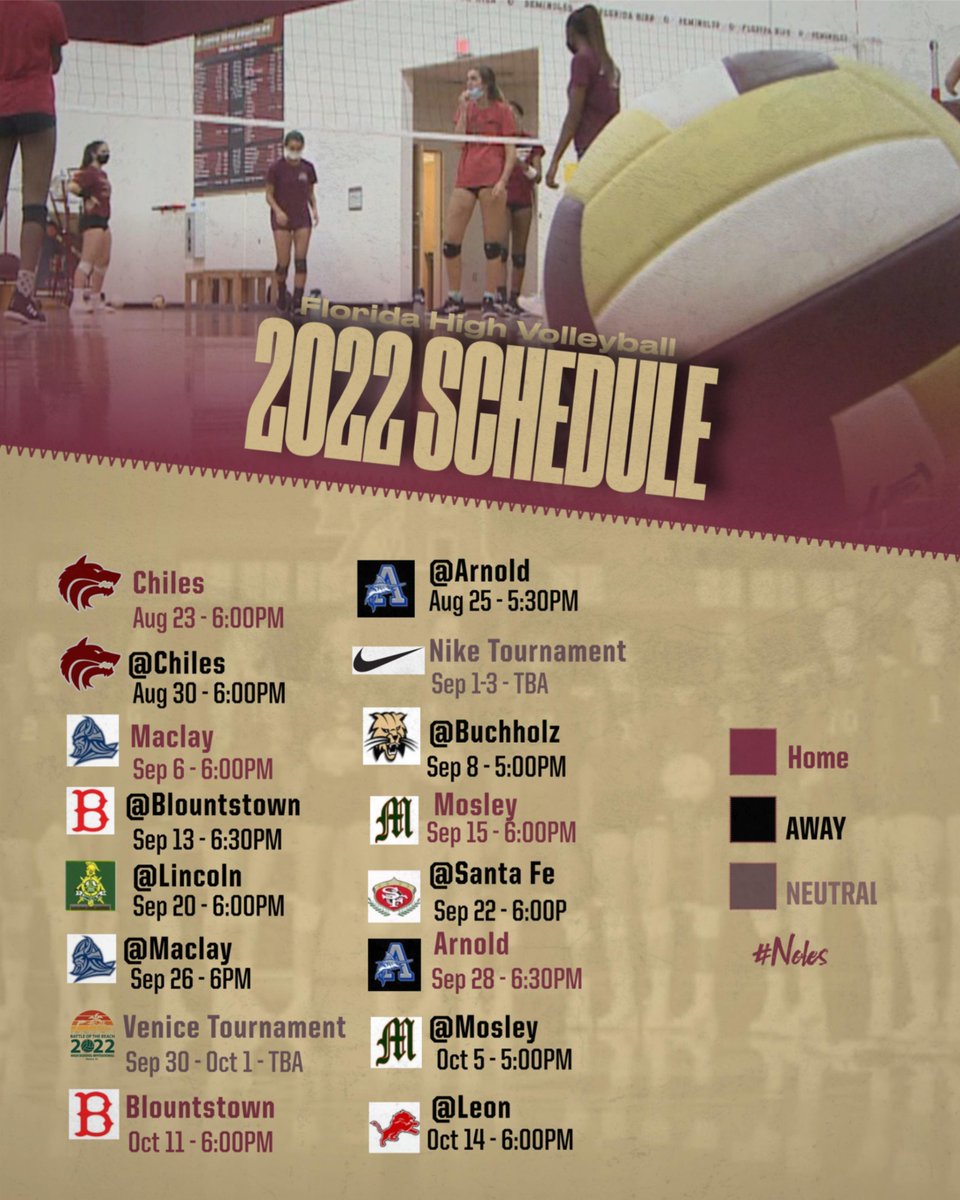 FSUS_Athletics's tweet photo. 2022 Florida High Volleyball Schedule. #WeAreFSUS https://t.co/s2gRWqvHeb