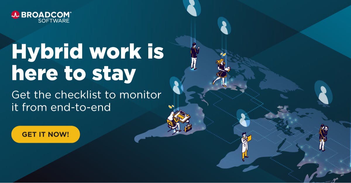 BroadcomAIOps's tweet photo. Master hybrid work models with Experience Driven NetOps. Find out how:
#aiops #netops #NetworkMonitoring #appneta #SD-WAN #observability #networkvisibility #networktelemetry #performancemonitoring #infrastucturemonitoring #networkmanagement https://t.co/CNzZ6cIVEd https://t.co/HUvwhPNhiu