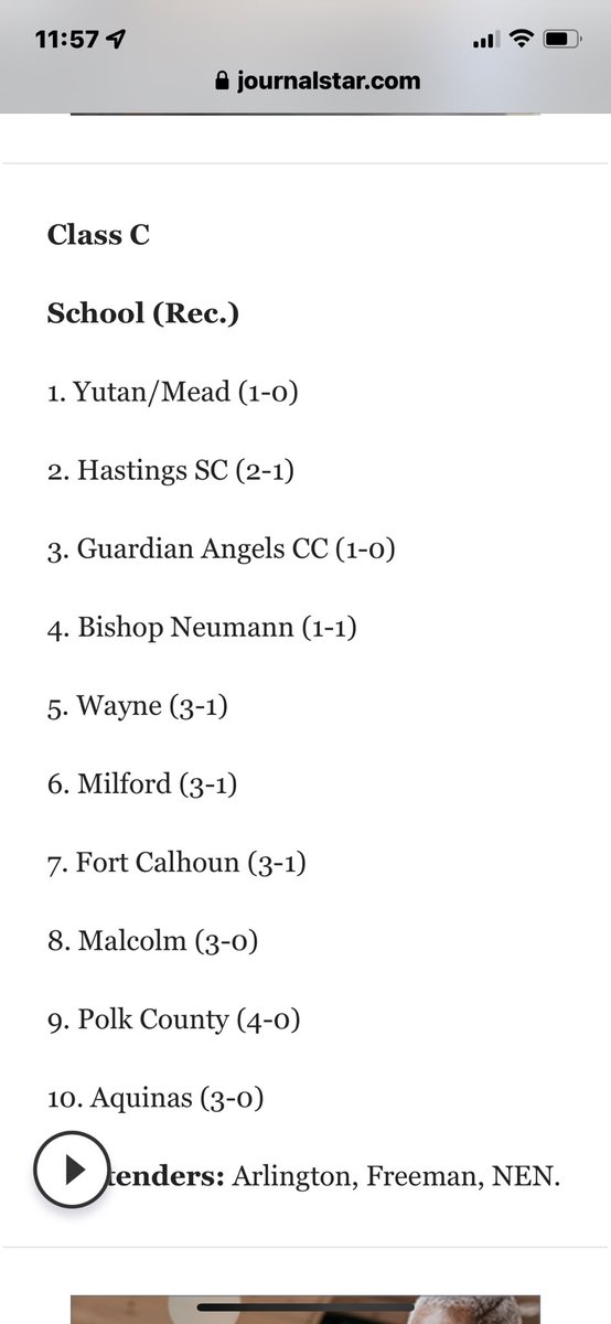 Yutan-Mead takes over the #1 spot in the Lincoln Journal Star!