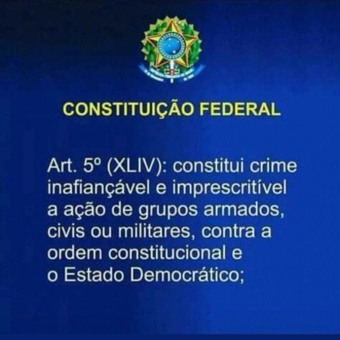 BohnGass's tweet photo. Quem defende golpe de Estado é CRIMINOSO. https://t.co/eIMRw0TaEq