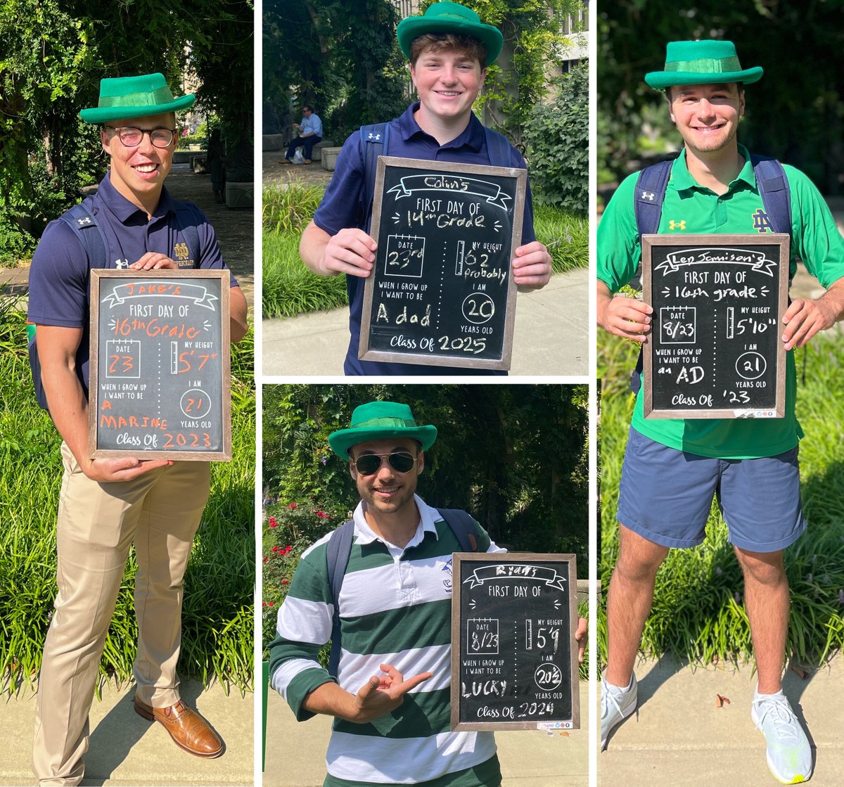 ACEatND's tweet photo. It's good luck to catch a leprechaun. We caught ALL FOUR today before their first day of classes at @NotreDame @NDTheLeprechaun #FDOC https://t.co/sdAlPBrNhL