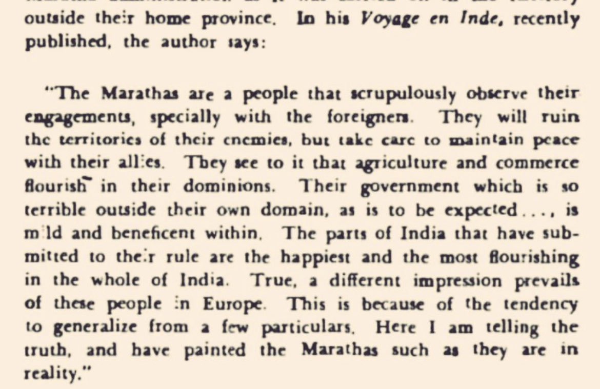 MulaMutha's tweet photo. This might not b liked by habitual Maratha baiters…Yet in the 1770s.. a few yrs after the extortions in Company ruled Bengal killed millions during the great famine of 1769-70, Comte de Modave visited India and wrote this…. https://t.co/USVXBPIbYJ