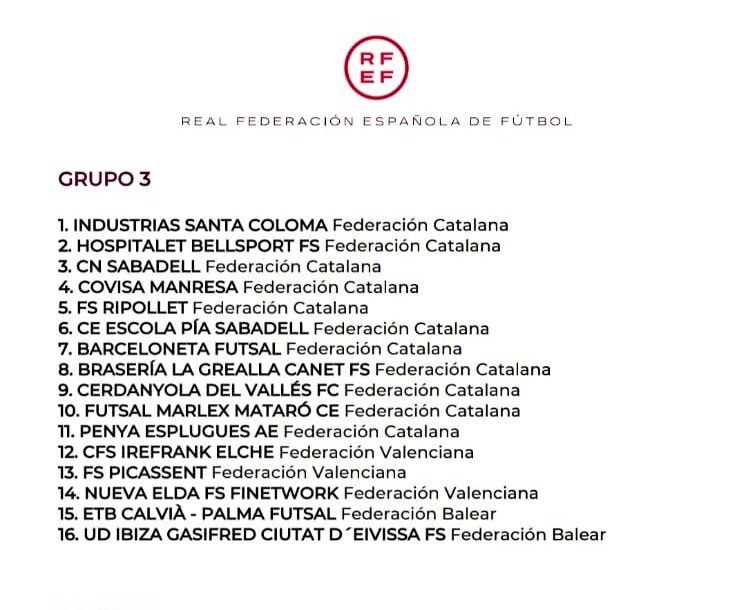 JeronimoTormo's tweet photo. 📝 RIVALES @FSIrefrank 

👉🏻 @FSalaGarcia
👉🏻 @AEBellsport
👉🏻 @CNSFutbolSala
👉🏻 @ClubManresaFS
👉🏻 @FSRipollet
👉🏻 @FutsalPia
👉🏻 @BarcelonetaSala
👉🏻 @CanetFS
👉🏻 @FSCerdanyolaFC
👉🏻 @Futsal_Mataro
👉🏻 @PenyaEsplugues
👉🏻 @NuevaEldaFutsal
👉🏻 @FSPicassent
👉🏻 @ETB_Calvia
👉🏻 @UDIbizaGasifred https://t.co/BXfhtZEYYh