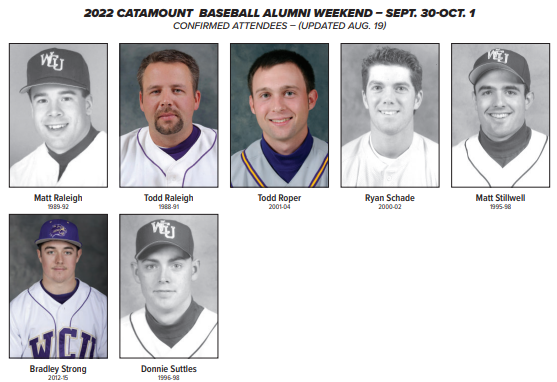 CoachBeck24's tweet photo. Just a few of the confirmed @CatamountBSB Alums for Alumni weekend!  Excited to have everyone back home in #Catamountcountry! More attendees coming soon!  #GoCats https://t.co/0NxuhyARVM