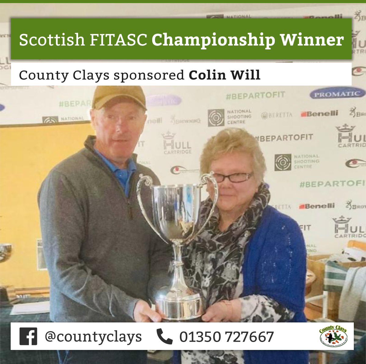 Countyclays's tweet photo. Congratulations to our County Clays sponsored shooter Colin Will on winning the Scottish FITASC Open Championship this past weekend.

Well done to all the class winners, and best of luck to team Scotland at the International from all at County 👍
#claypigeon #shooting #activities https://t.co/H8UPRe7SQG