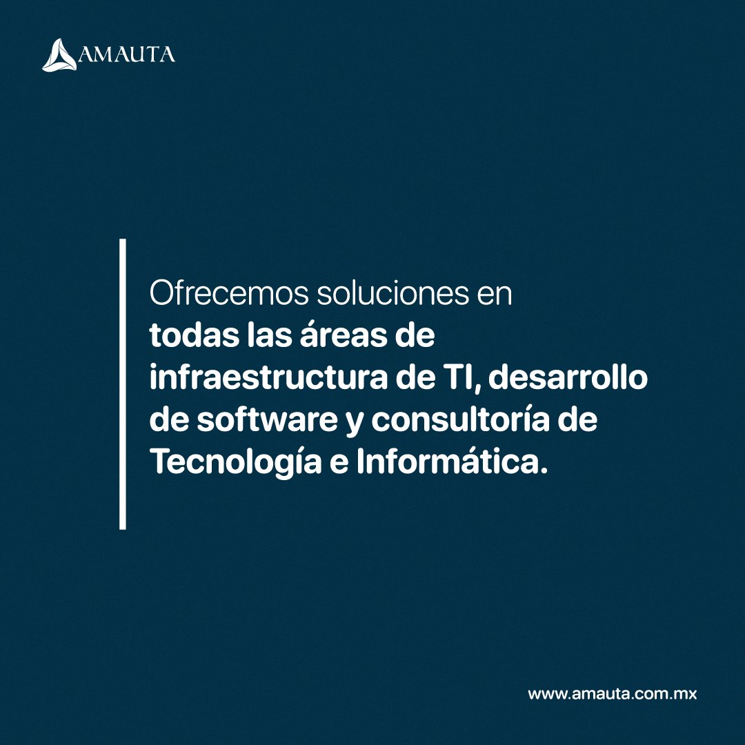 AmautaSolutions's tweet photo. Soluciones empresariales, servicios profesionales e innovación digital son algunas de las especialidades de Amauta Solutions.

Email:
📩 marketing@amauta.com.mx 

#amautasolutions #technology #amautamx #tecnologiasdelainformacion #ti #monterrey https://t.co/ew7bYHt3b0