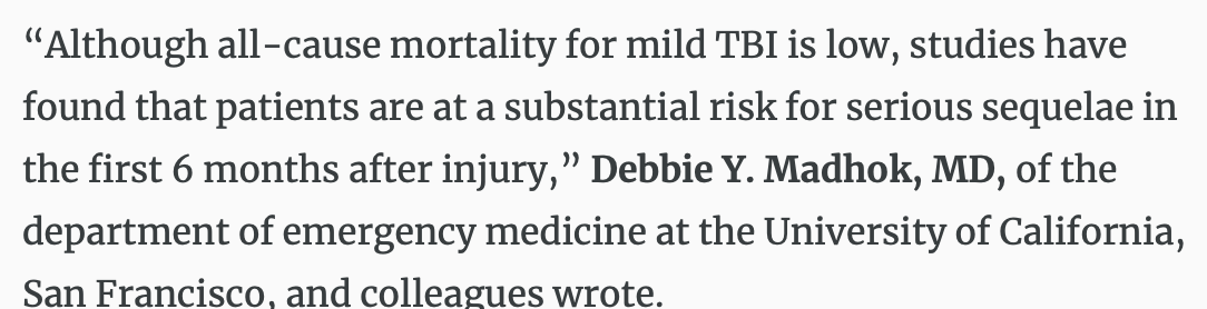 AliRaja_MD's tweet photo. Patients w/ mild #TBI, negative #BrainCT scan should be evaluated 2 weeks after injury
@DrDebbieYi, et al. @UCSF
https://t.co/VPRa13M3ju
@GoHealio https://t.co/zJWcndFhto