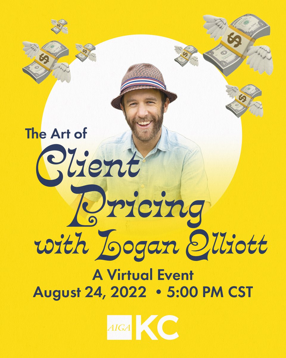 aigakc's tweet photo. The Art of Client Pricing with Logan Elliott is tomorrow and tickets are going fast. He's here to help graphic designers and visual creatives just like you grow your business. Don't miss out! https://t.co/73QoRfrzJh https://t.co/yPHKg2w0cF
