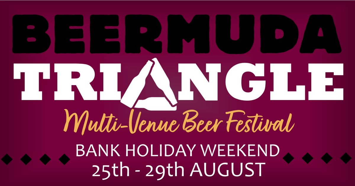 ThePortlandArms's tweet photo. Not long left to wait for the BEERmuda Triangle festival! With over 200+ ales and craft beers available as well as wines, spirits and great food there is something for everyone across a diverse collection of venues. 25th - 29th August.
#BEERmudaTriangle #ThePortlandArms https://t.co/9Fo9KJP32Y