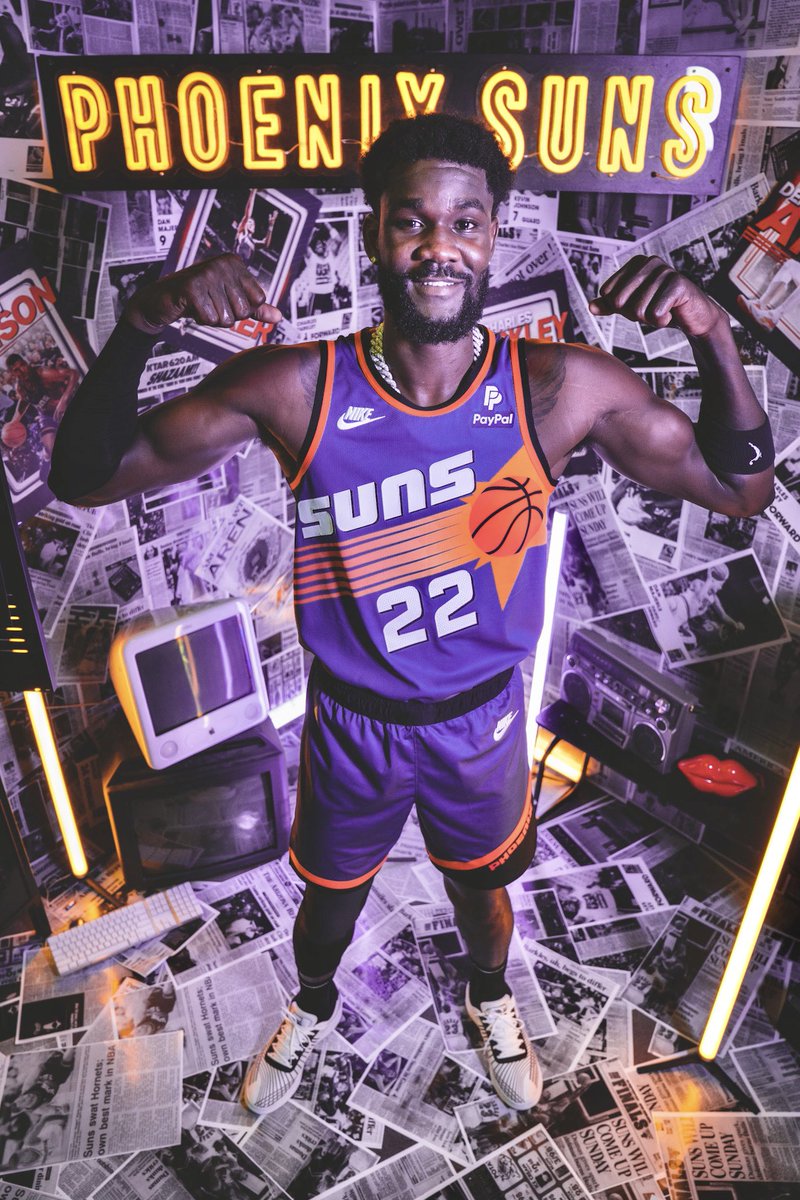 Nick DePaula on X: FIRST LOOK: The Phoenix Suns will wear modernized  “Sunburst” unis next season. 🔥 The purple “Icon” and white “Association”  jerseys pull cues from the team's iconic 1993 Finals