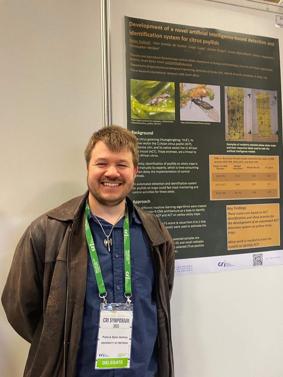 ZooEntUP (@zooentup) on Twitter photo Representing the Department at the #11thCRICitrusSymposium in the Drakensberg, Tania Pogue, Msizi Ramaoka and Dylan Pullock presented their posters on fruit fly and psyllid surveillance and management.
<a href="/citrusresearch/">Citrus Research International</a> Representing the Department at the #11thCRICitrusSymposium in the Drakensberg, Tania Pogue, Msizi Ramaoka and Dylan Pullock presented their posters on fruit fly and psyllid surveillance and management.
<a href="/citrusresearch/">Citrus Research International</a>