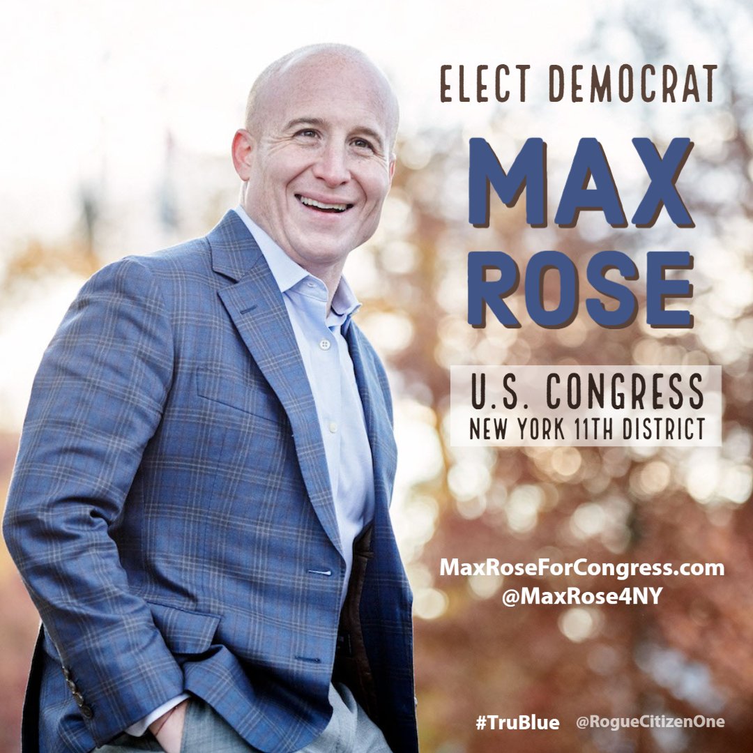 RogueCitizenOne's tweet photo. It's Primary Day New York! 

MAX ROSE is running to take back his seat from Rep Nicole Malliotakis who spent the past year supporting Trump's big lie.

Max is ready for a rematch!

✔️ Vote for @MaxRose4NY for Congress in #NY11 

#TruBlue #ResistanceUnited #wtpBLUE #FreshResists https://t.co/dGRQbPDNoL