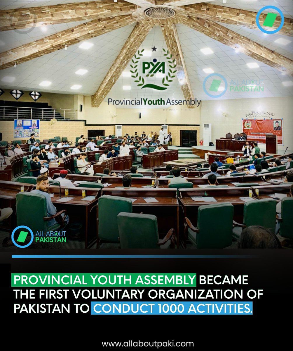 Aboutpakistan90's tweet photo. Provincial Youth Assembly of Khyberpakhtunkhwa became the first voluntary organization of Pakistan to conduct 1000 activities all over Pakistan.
#AAPakistan #Pakistan #PYA #KP #YouthAssembly #PYA4Youth #Peshawar https://t.co/vxR5OqhLTH