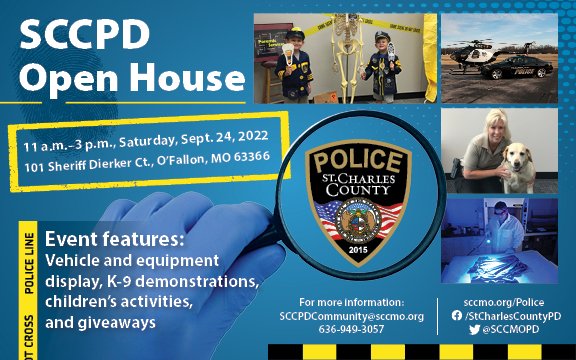 SCCMOPD's tweet photo. Save the date for the #SCCPD Open House. We're so excited to give you a behind the scenes look at your Police Department. https://t.co/VhZ1bYsFlf