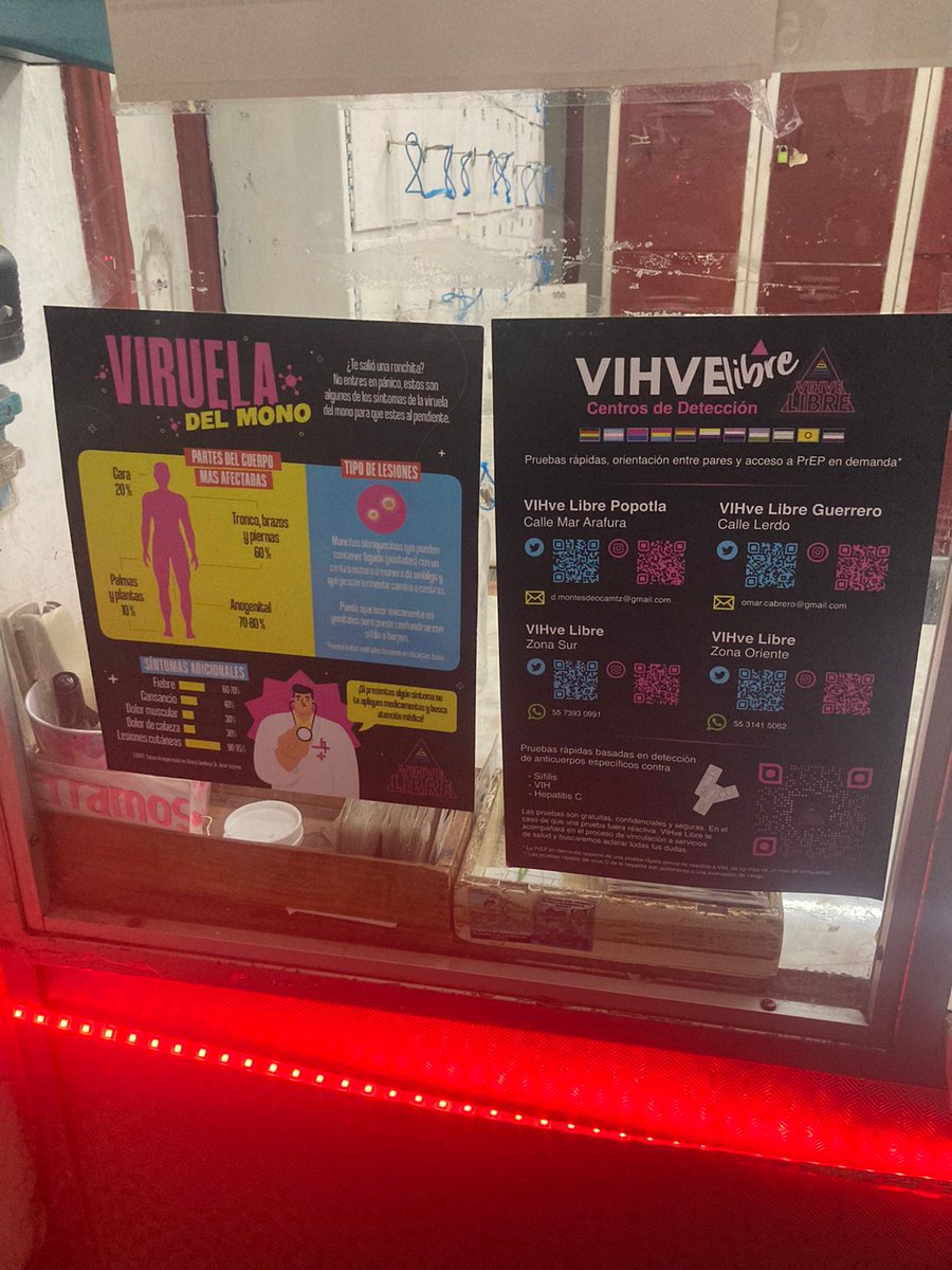 Alainwho's tweet photo. Amix seguimos visitando lugares de encuentro a dejar información acerca de la viruela símica y también datos para que se hagan sus pruebas de VIH, Sífilis y Hepatitis C. Gracias que nos recibieron en Cabinas Intenzzo, Hotel Pensilvania, El Chikro, Erotika de Amberes, La casita y https://t.co/CLYSGIJGA2