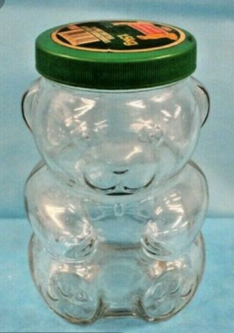 arlue's tweet photo. @nathanwpyle There was a time that peanut butter came in a jar shaped like a bear (late 80's?) https://t.co/zqtjspv8Qv