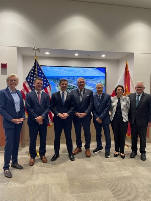PortTampaBay's tweet photo. In case you missed it: @USDOT  @SecretaryPete and Deputy Secretary Polly Trottenberg visited our port to help celebrate our recent $12.6 million RAISE grant allocation. https://t.co/L0Go8dgVSR