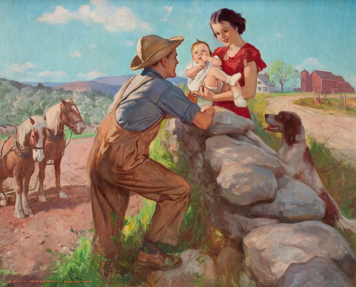 artfanszone's tweet image. 🖼️ Family on the Farm.
🎨 Painted by John Newton Howitt.

Born: May 7, 1885, United States.
Died: January 25, 1958.
