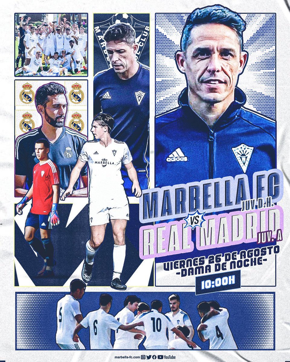 marbella_fc's tweet photo. 💥 ¡¡ ℕ𝕦𝕖𝕤𝕥𝕣𝕠 𝕁𝕦𝕧𝕖𝕟𝕚𝕝 𝔻𝕚𝕧𝕚𝕤𝕚𝕠́𝕟 𝕕𝕖 ℍ𝕠𝕟𝕠𝕣 𝕤𝕖 𝕖𝕟𝕗𝕣𝕖𝕟𝕥𝕒𝕣𝕒́ 𝕒𝕝 ℝ𝕖𝕒𝕝 𝕄𝕒𝕕𝕣𝕚𝕕 𝕁𝕦𝕧𝕖𝕟𝕚𝕝 🅰️ 𝕕𝕖 @aarbeloa17 𝕖𝕤𝕥𝕖 𝕧𝕚𝕖𝕣𝕟𝕖𝕤 !!

🏆 Amistoso 
🎟 Abonados: gratis
🎫 Público general: 5️⃣ €
📺 YouTube Marbella FC TV https://t.co/cOHq3C7P3D
