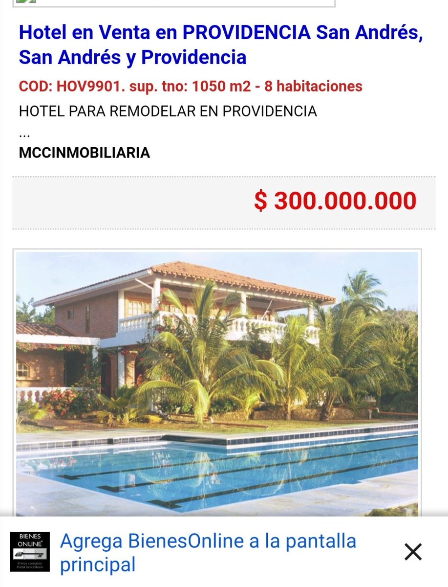 TNegross's tweet photo. @HectorYairR0790 @petrogustavo @richizuluaga #FOTO1 Las mansiones de @IvanDuque en SAP, costo:640MM. Área: 45 M2.
#FOTO2: Hotel en venta en SAP. Valor: 300MM. Área, 1050 M2.
#FOTO3: tibio defendiendo a Duque para atacar a Petro. IQ: inexistente.
Sí, ya sé que las Foto 1 y 2 son un fraude, pero la 2 respira. Confórmense! https://t.co/HphInz8dTd