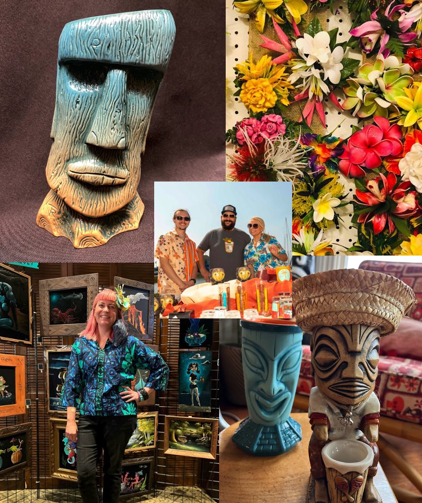 Mai Tai Day Vendor Line Up!
Fog Den Tiki, Tiki Oasis treasures, Ship Wrecked Shop, Kelly Jo Mullaney Art, and Trader Vic's!