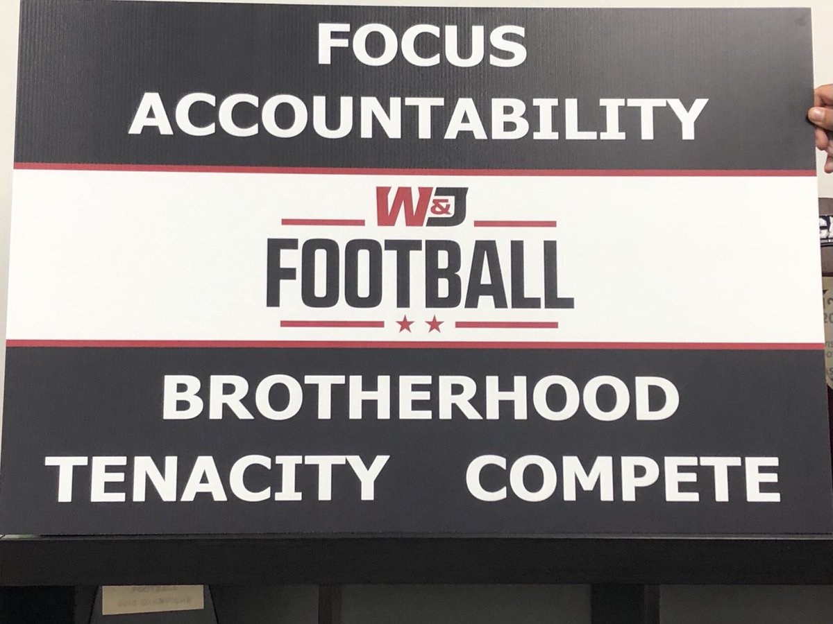 W&amp;J Football Core Values.